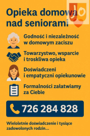 Opieka domowa nad seniorami - całodobowo