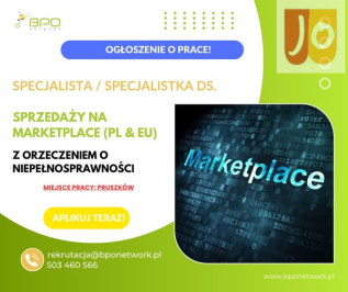 Specjalista ds. sprzedaży na Marketplace z orzeczeniem - Pruszków