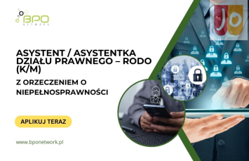 Asystentka Działu Prawnego – RODO (K/M) z orzeczeniem zdalnie